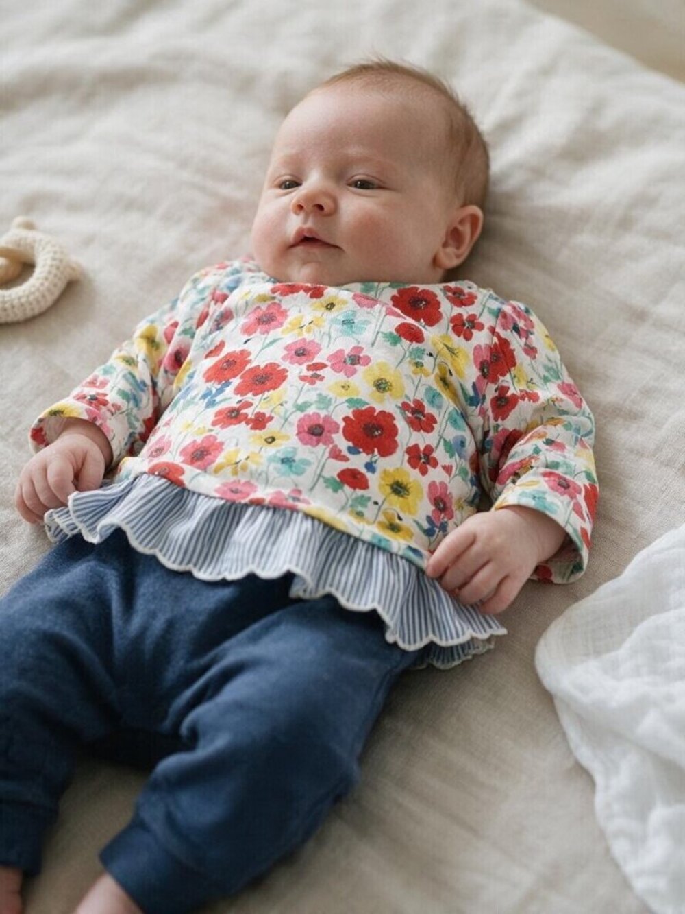 Baby Gap Onepiece Floral Ruffle Jumpsuit 0-3 Months
